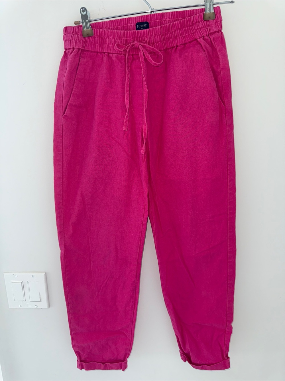 J. Crew Bright Fuchsia Drawstring Joggers